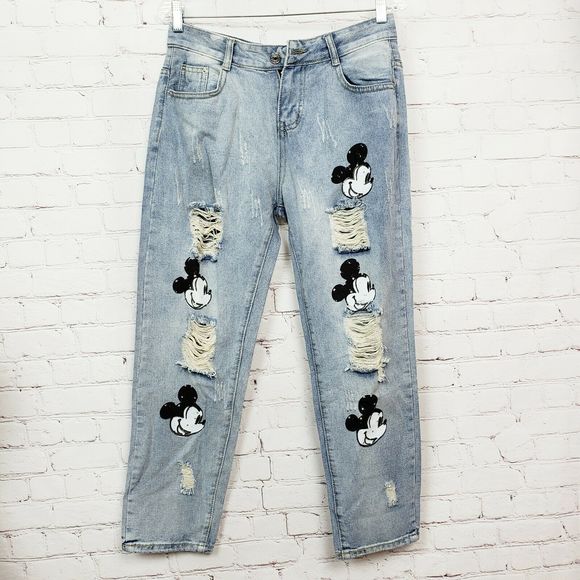 distressed ripped boyfriend jeans